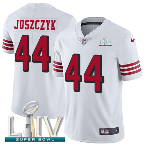 San Francisco 49ers Nike #44 Kyle Juszczyk White Super Bowl LIV 2020 Rush Youth Stitched NFL Vapor Untouchable Limited Jersey->san francisco 49ers->NFL Jersey